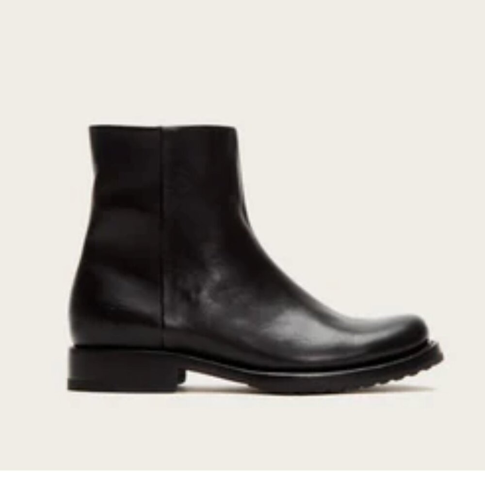 Frye Black Leather Ankle Booties